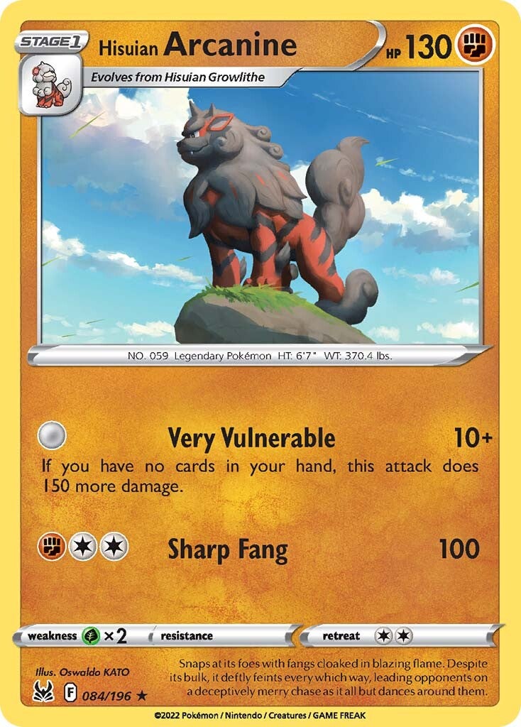 Hisuian Arcanine (084/196) (Theme Deck Exclusive) [Sword & Shield: Lost Origin] | All Aboard Games