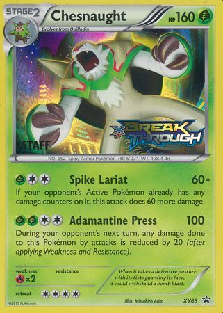 Chesnaught (XY68) (Staff) [XY: Black Star Promos] | All Aboard Games