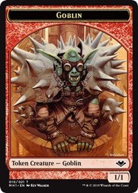 Goblin (010) // Serra the Benevolent Emblem (020) Double-Sided Token [Modern Horizons Tokens] | All Aboard Games
