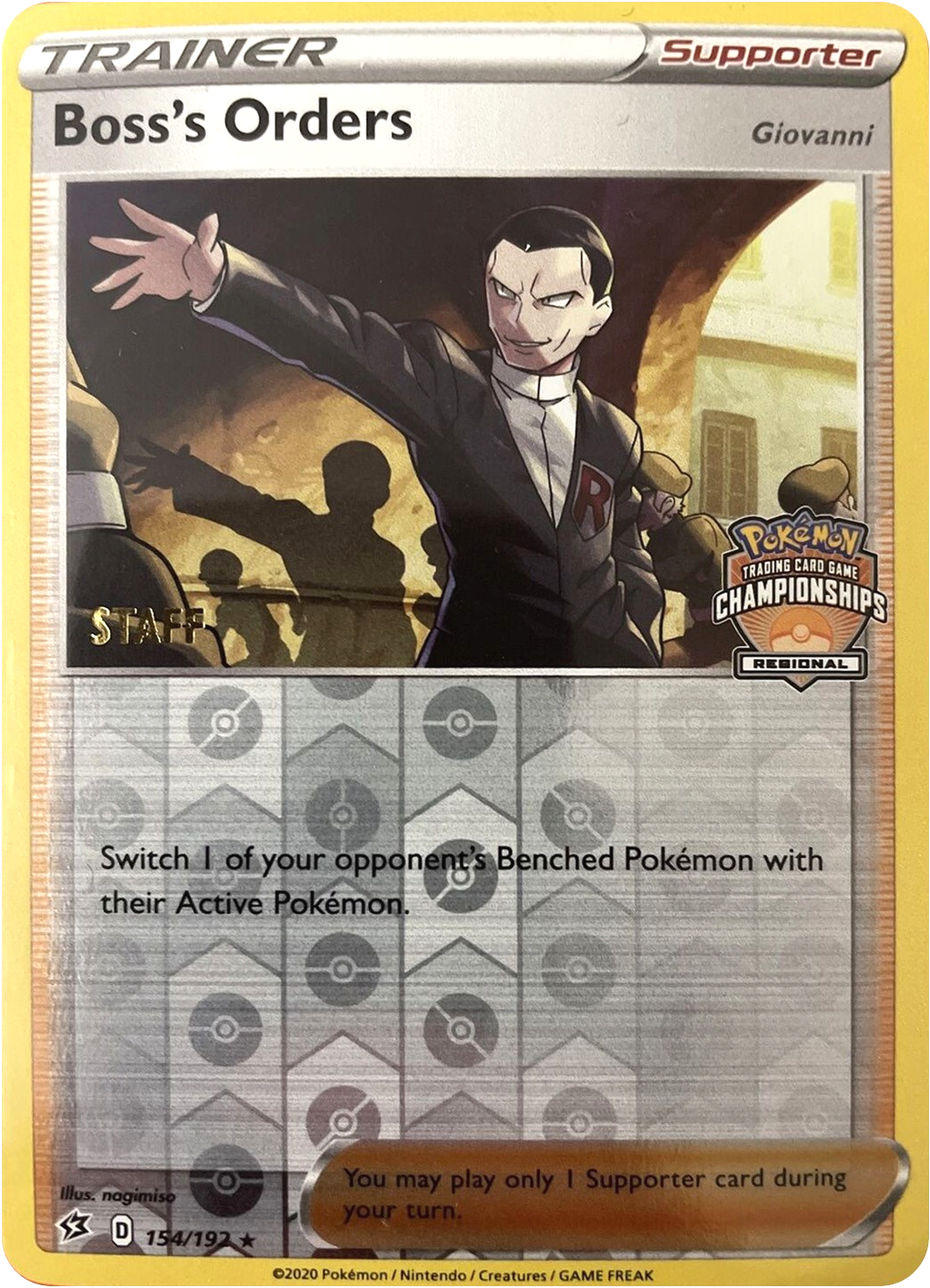 Boss's Orders (154/192) (Staff Regional Championships) [League & Championship Cards] | All Aboard Games