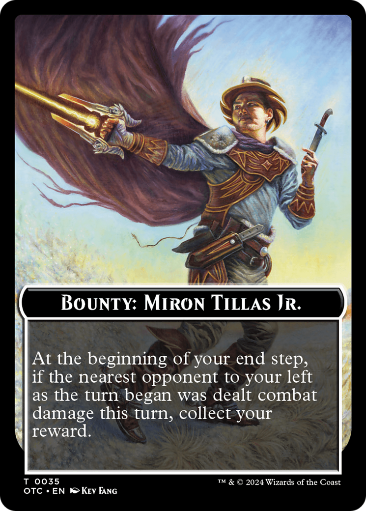 Bounty: Miron Tillas Jr. // Bounty Rules Double-Sided Token [Outlaws of Thunder Junction Commander Tokens] | All Aboard Games