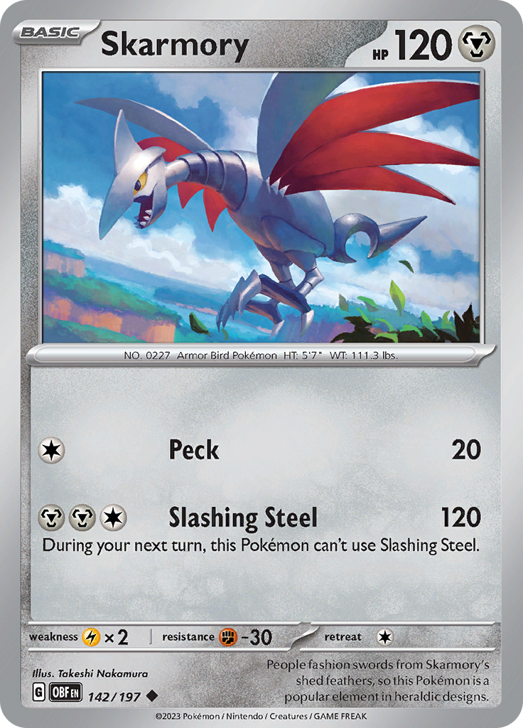 Skarmory (142/197) [Scarlet & Violet: Obsidian Flames] | All Aboard Games