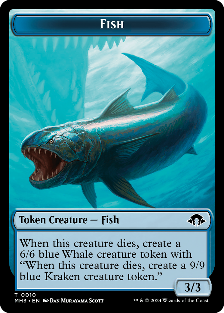 Eldrazi Spawn // Fish Double-Sided Token [Modern Horizons 3 Tokens] | All Aboard Games