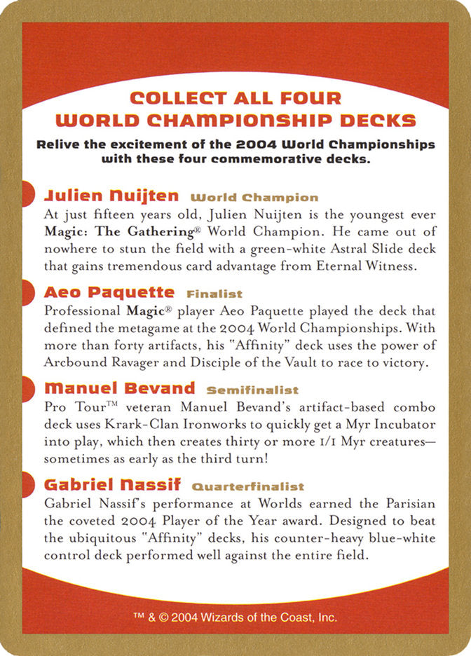 2004 World Championships Ad [World Championship Decks 2004] | All Aboard Games