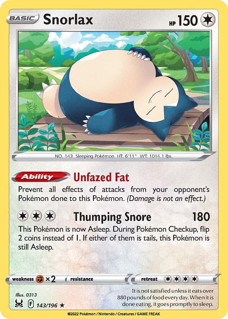 Snorlax (143/196) [Sword & Shield: Lost Origin] | All Aboard Games