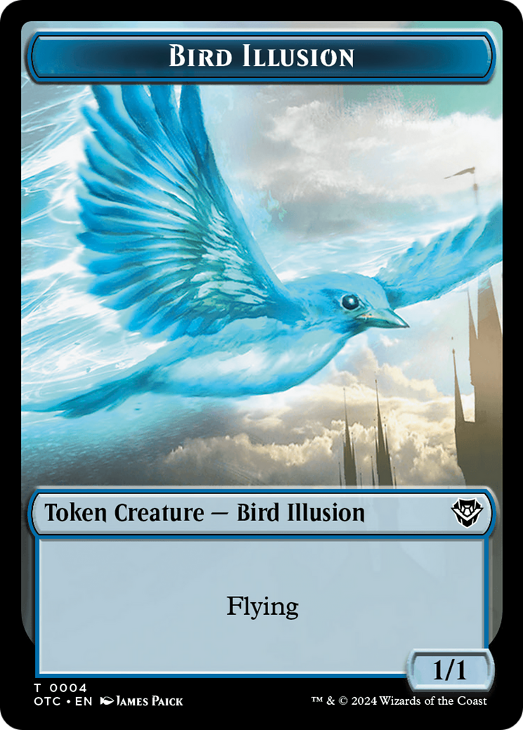 Dragon Elemental // Bird Illusion Double-Sided Token [Outlaws of Thunder Junction Commander Tokens] | All Aboard Games