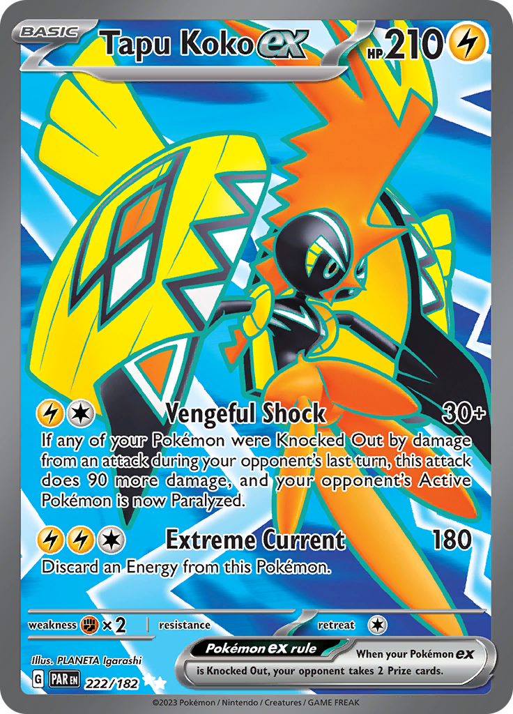 Tapu Koko ex (222/182) [Scarlet & Violet: Paradox Rift] | All Aboard Games