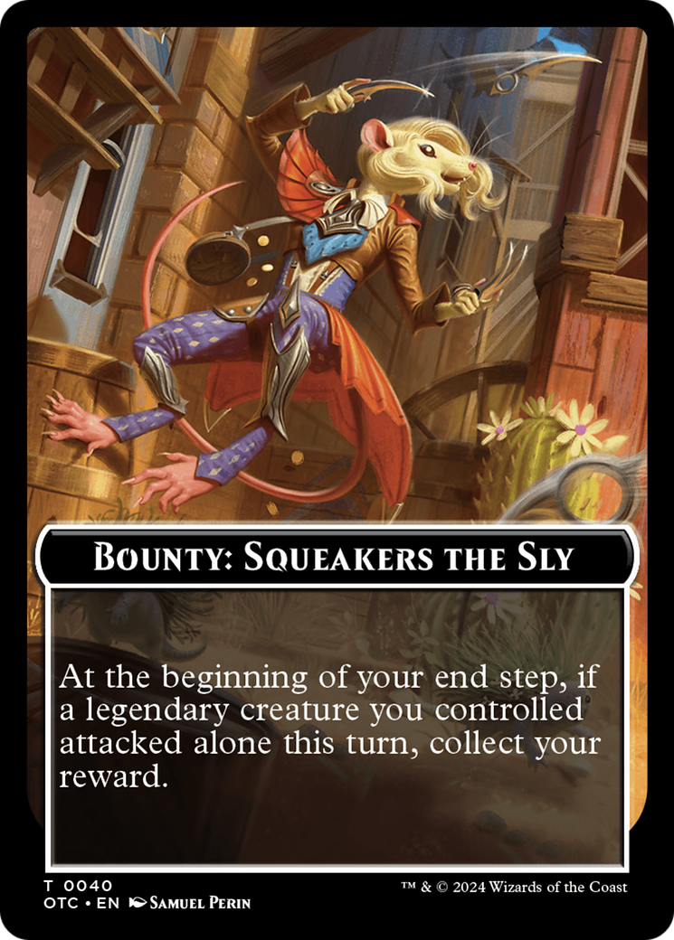 Bounty: Squeakers the Sly // Bounty Rules Double-Sided Token [Outlaws of Thunder Junction Commander Tokens] | All Aboard Games