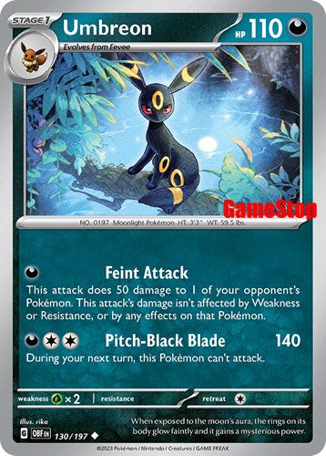 Umbreon (130/197) (GameStop Exclusive) [Scarlet & Violet: Obsidian Flames] | All Aboard Games