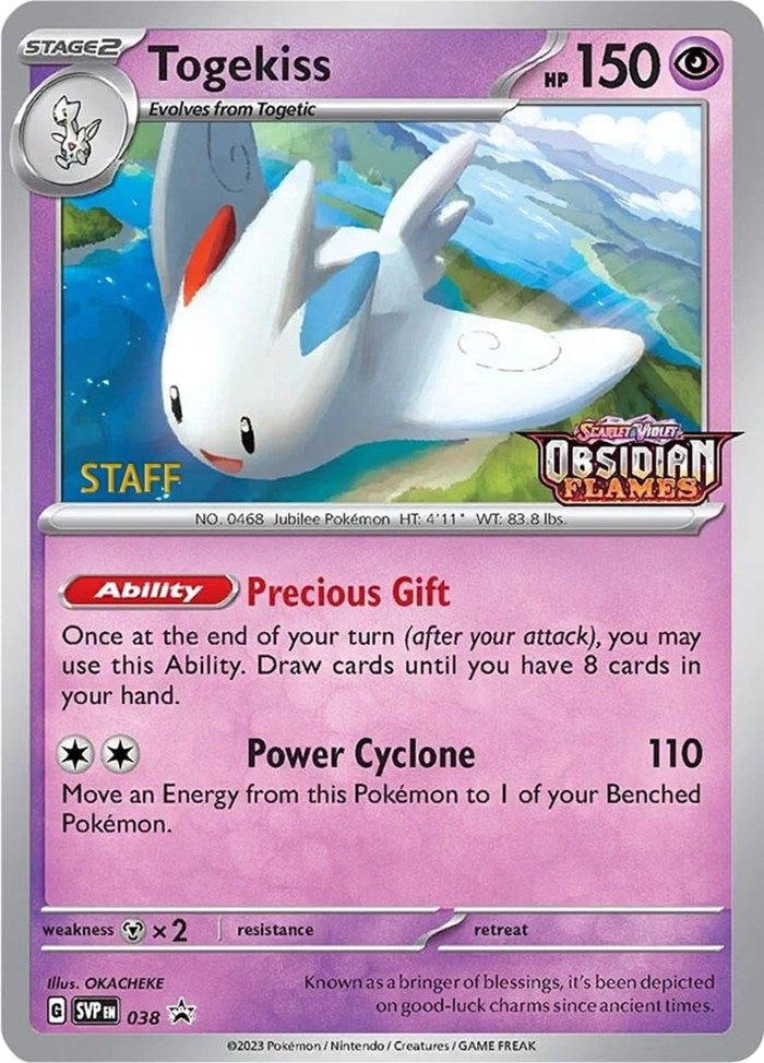 Togekiss (038) (Stamped) (Staff) [Scarlet & Violet: Black Star Promos] | All Aboard Games