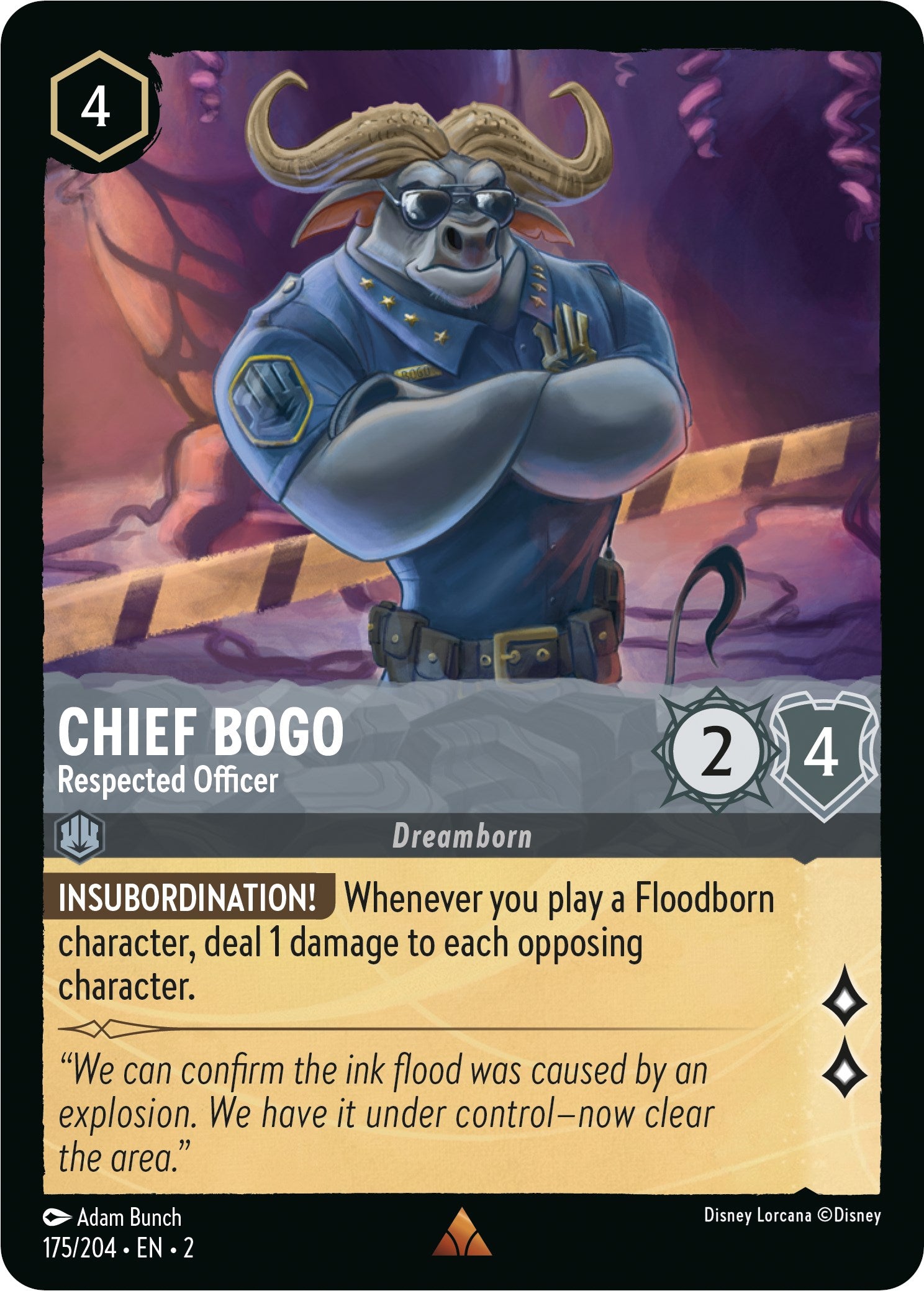 Chief Bogo - Respected Officer (175/204) [Rise of the Floodborn] | All Aboard Games