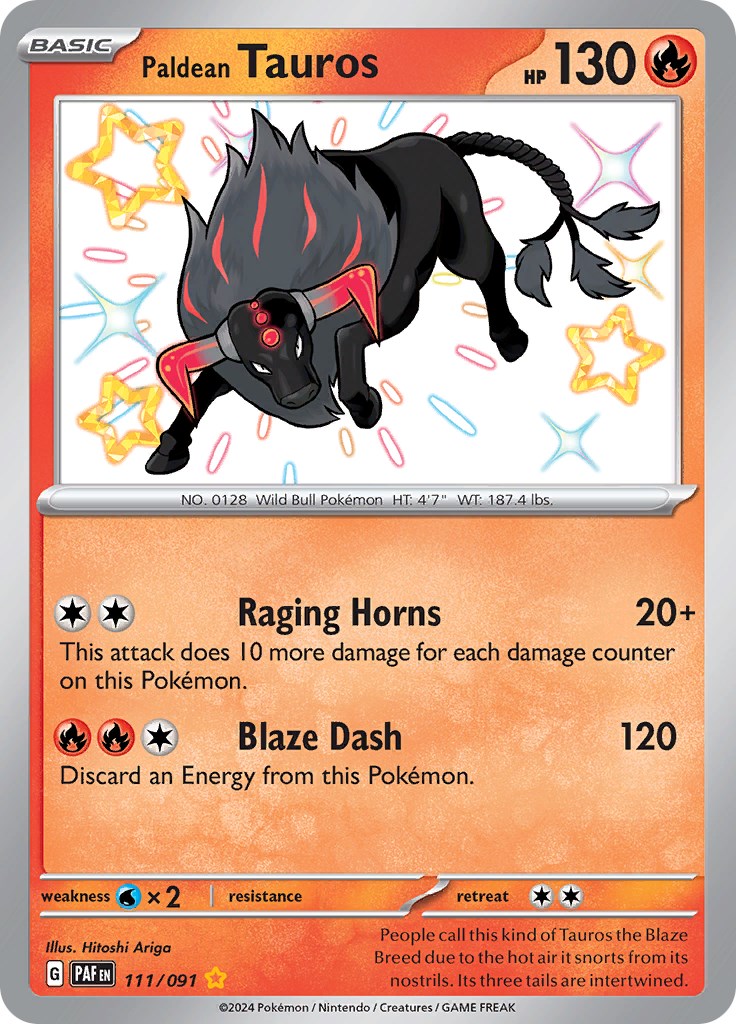 Paldean Tauros (111/091) [Scarlet & Violet: Paldean Fates] | All Aboard Games