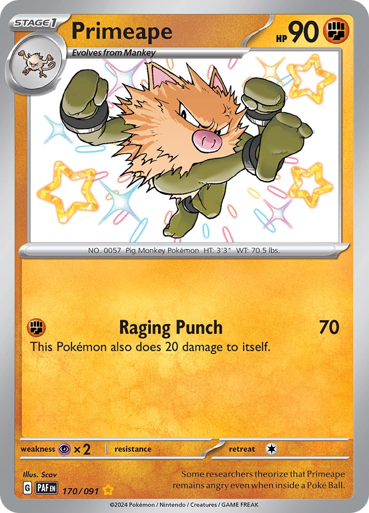 Primeape (170/091) [Scarlet & Violet: Paldean Fates] | All Aboard Games