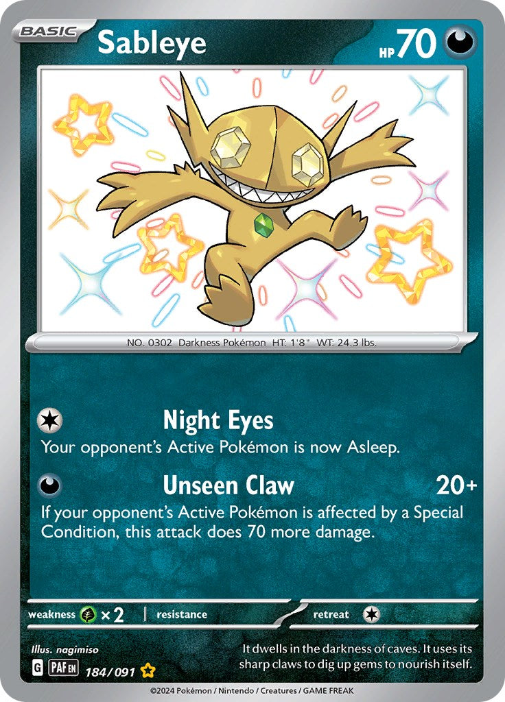 Sableye (184/091) [Scarlet & Violet: Paldean Fates] | All Aboard Games