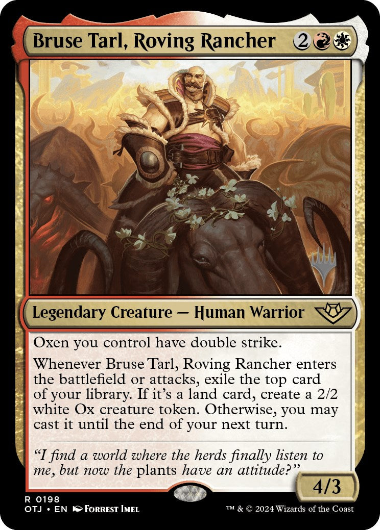 Bruse Tarl, Roving Rancher (Promo Pack) [Outlaws of Thunder Junction Promos] | All Aboard Games