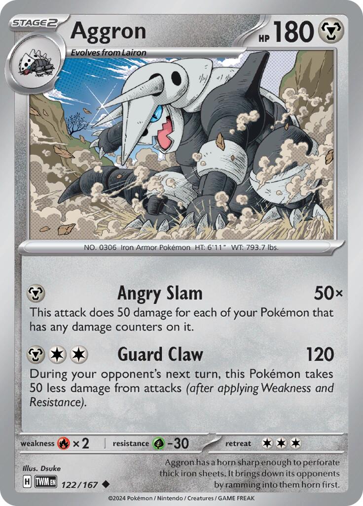 Aggron (122/167) [Scarlet & Violet: Twilight Masquerade] | All Aboard Games