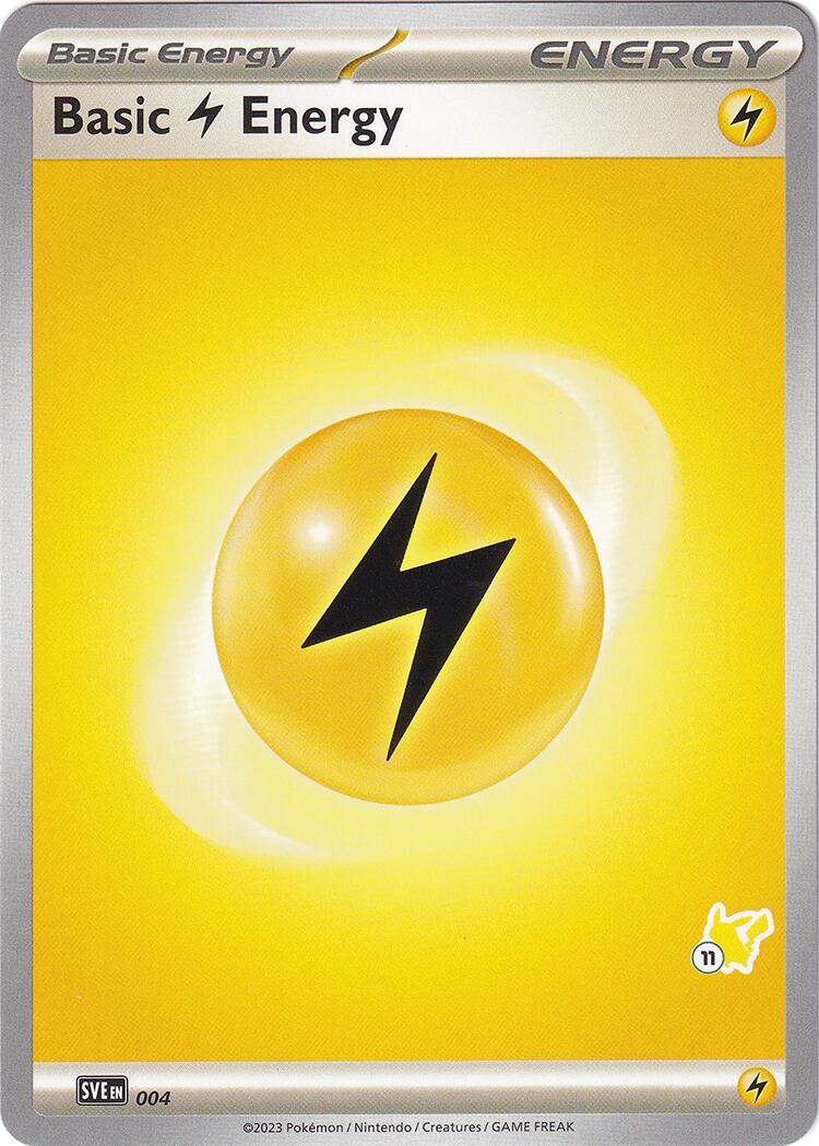 Basic Lightning Energy (004) (Pikachu Stamp #11) [Battle Academy 2024] | All Aboard Games
