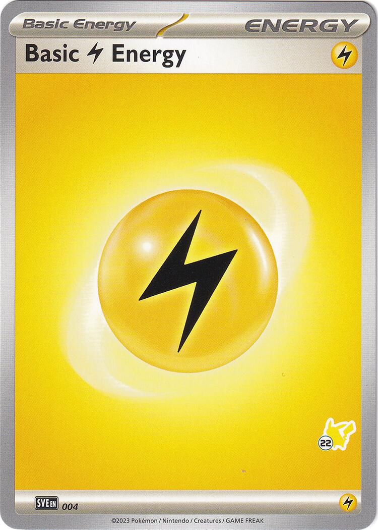 Basic Lightning Energy (004) (Pikachu Stamp #22) [Battle Academy 2024] | All Aboard Games