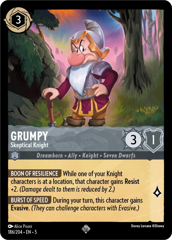 Grumpy - Skeptical Knight (181/204) [Shimmering Skies] | All Aboard Games