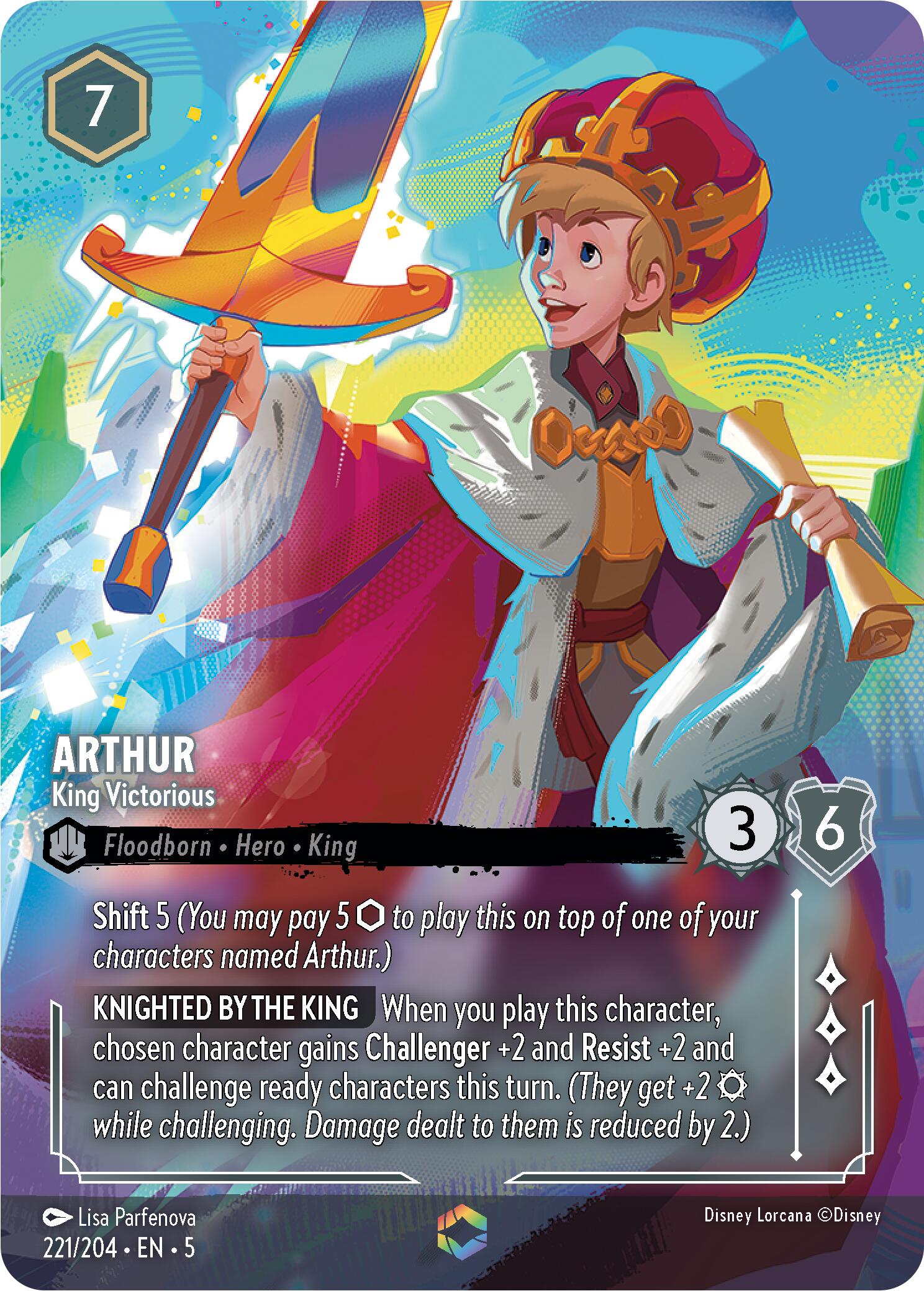 Arthur - King Victorious (Enchanted) (221/204) [Shimmering Skies] | All Aboard Games