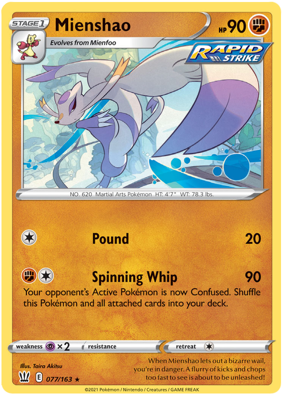 Mienshao (077/163) [Sword & Shield: Battle Styles] | All Aboard Games