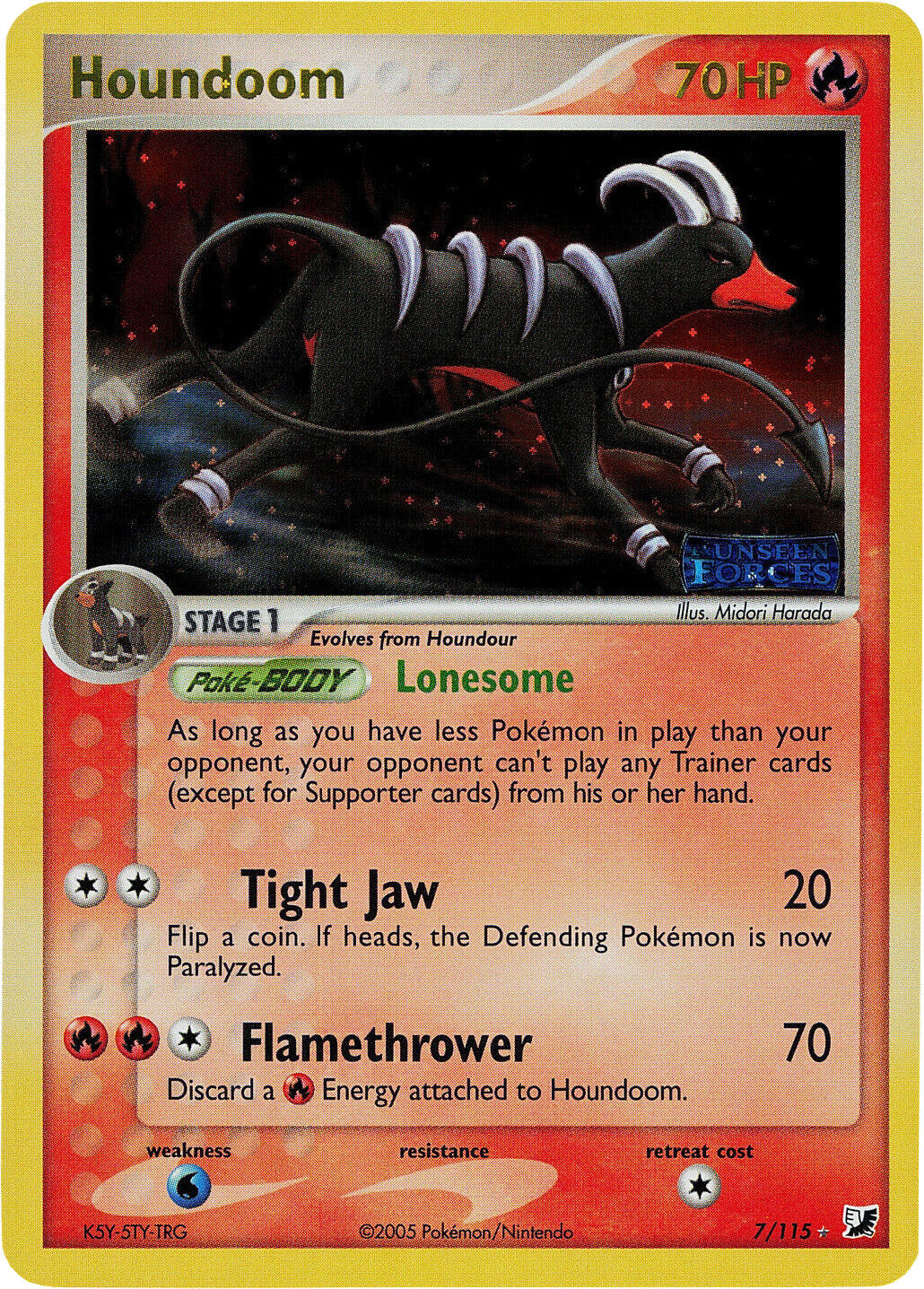 Houndoom (7/115) (Stamped) [EX: Unseen Forces] | All Aboard Games