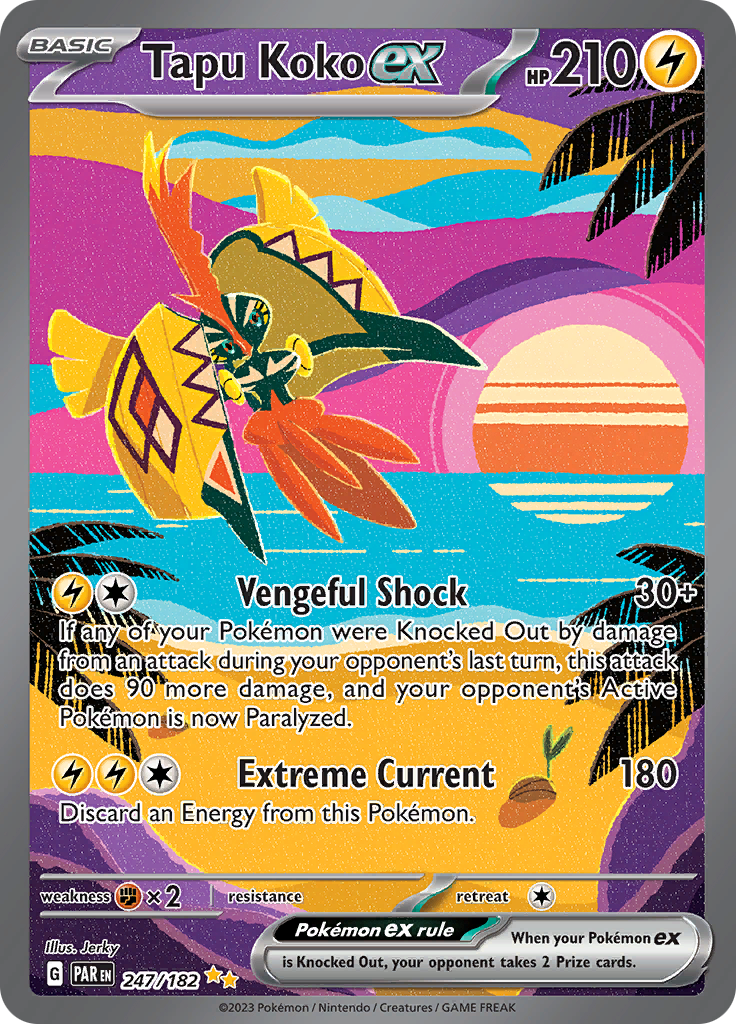 Tapu Koko ex (247/182) [Scarlet & Violet: Paradox Rift] | All Aboard Games