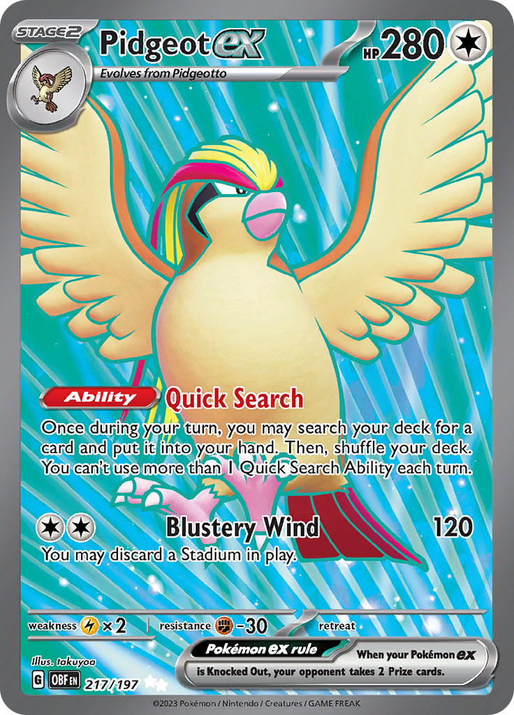 Pidgeot ex (217/197) [Scarlet & Violet: Obsidian Flames] | All Aboard Games