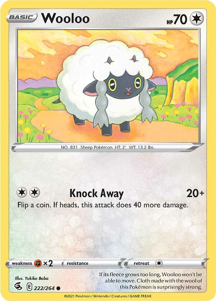 Wooloo (222/264) [Sword & Shield: Fusion Strike] | All Aboard Games