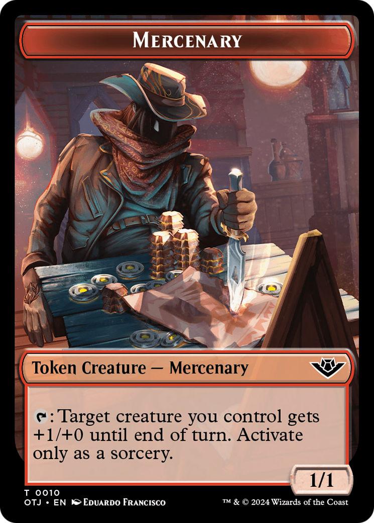 Mercenary // Construct Double-Sided Token [Outlaws of Thunder Junction Tokens] | All Aboard Games
