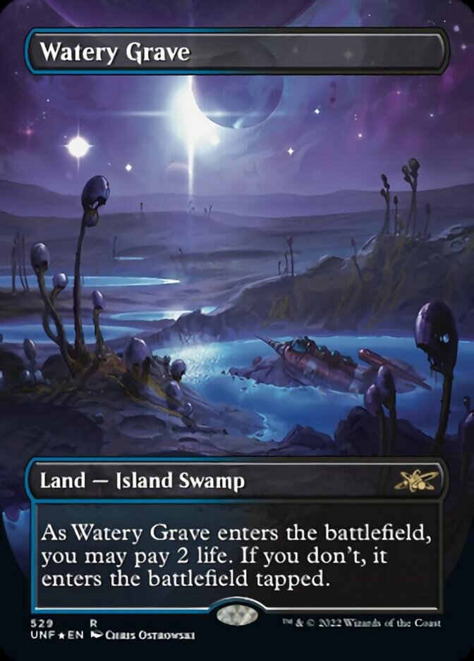 Watery Grave (Borderless) (Galaxy Foil) [Unfinity] | All Aboard Games