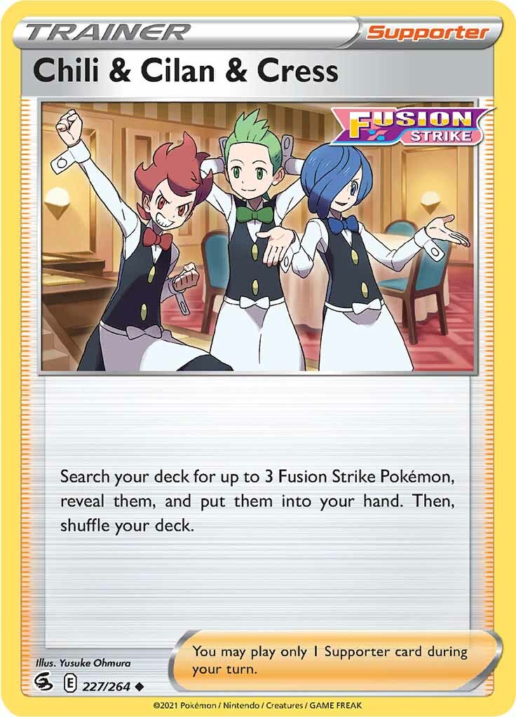 Chili & Cilan & Cress (227/264) [Sword & Shield: Fusion Strike] | All Aboard Games