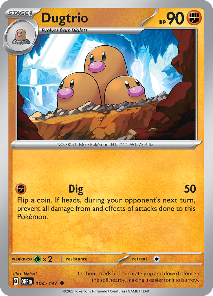 Dugtrio (104/197) [Scarlet & Violet: Obsidian Flames] | All Aboard Games