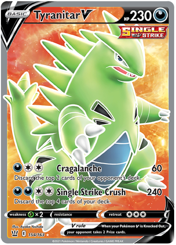 Tyranitar V (154/163) [Sword & Shield: Battle Styles] | All Aboard Games