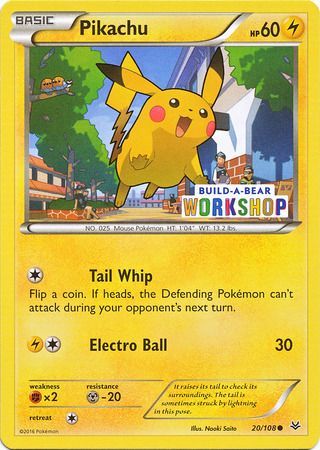 Pikachu (20/108) (Build A Bear Workshop Exclusive) [Miscellaneous Cards] | All Aboard Games