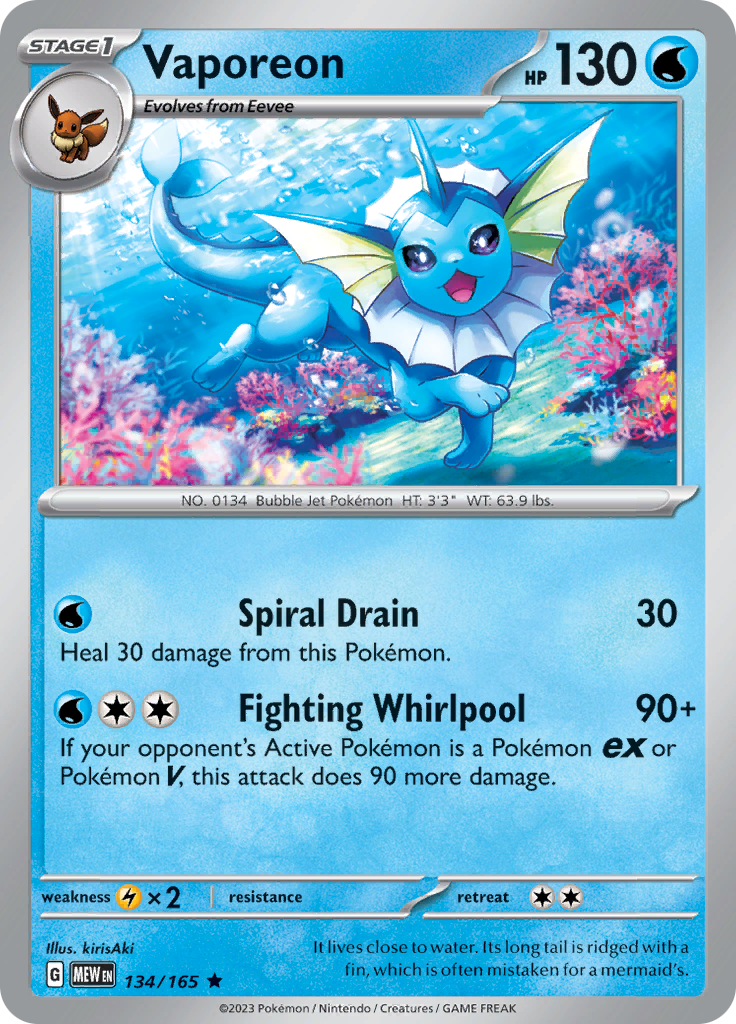 Vaporeon (134/165) [Scarlet & Violet: 151] | All Aboard Games