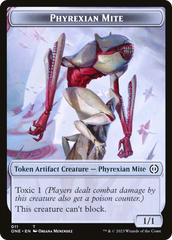 Phyrexian Mite (011) // Phyrexian Golem Double-Sided Token [Phyrexia: All Will Be One Tokens] | All Aboard Games