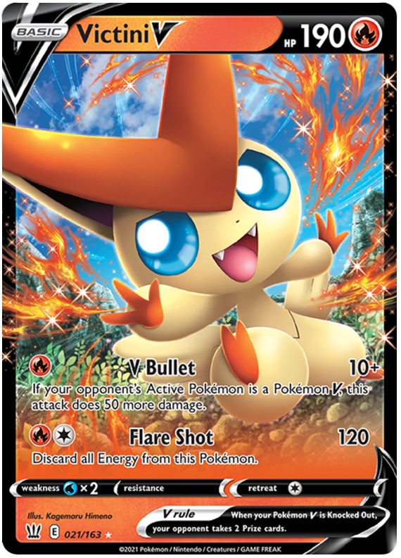 Victini V (021/163) [Sword & Shield: Battle Styles] | All Aboard Games