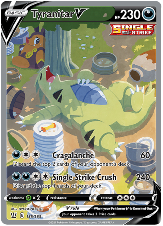 Tyranitar V (155/163) [Sword & Shield: Battle Styles] | All Aboard Games