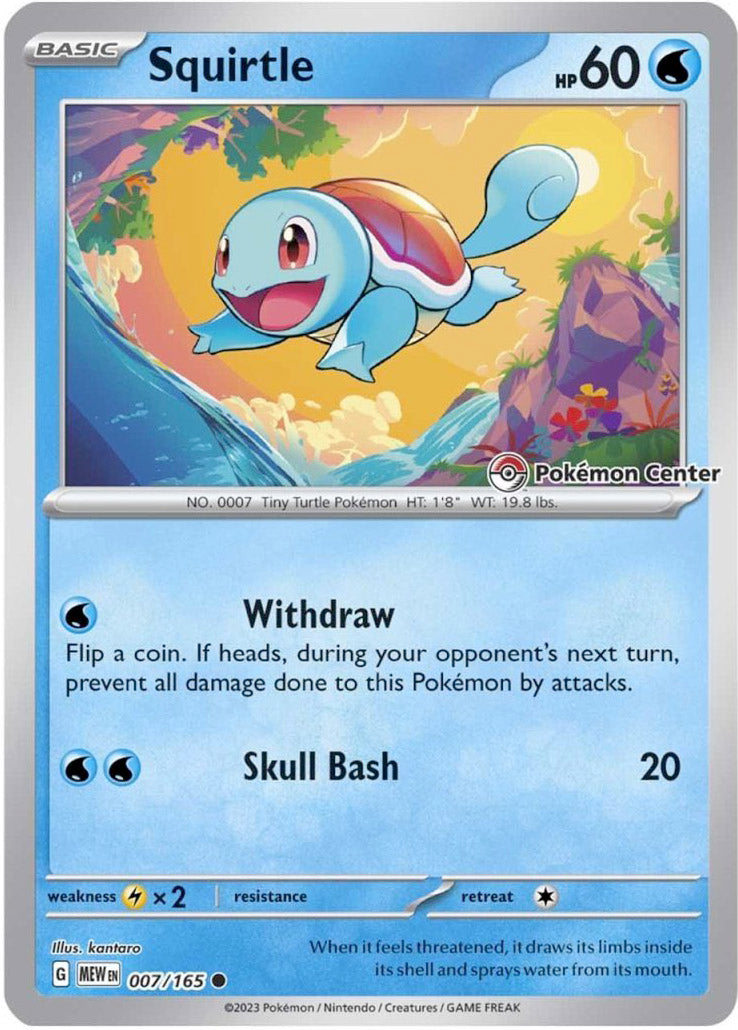 Squirtle (007/165) (Pokemon Center Exclusive) [Scarlet & Violet: Black Star Promos] | All Aboard Games