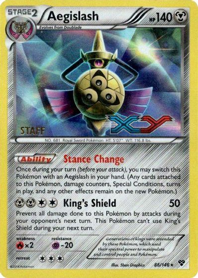 Aegislash (86/146) (Staff Prerelease Promo) [XY: Black Star Promos] | All Aboard Games