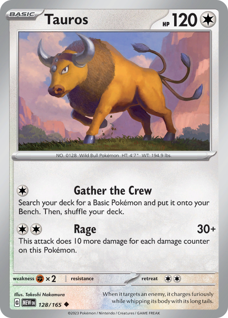 Tauros (128/165) [Scarlet & Violet: 151] | All Aboard Games