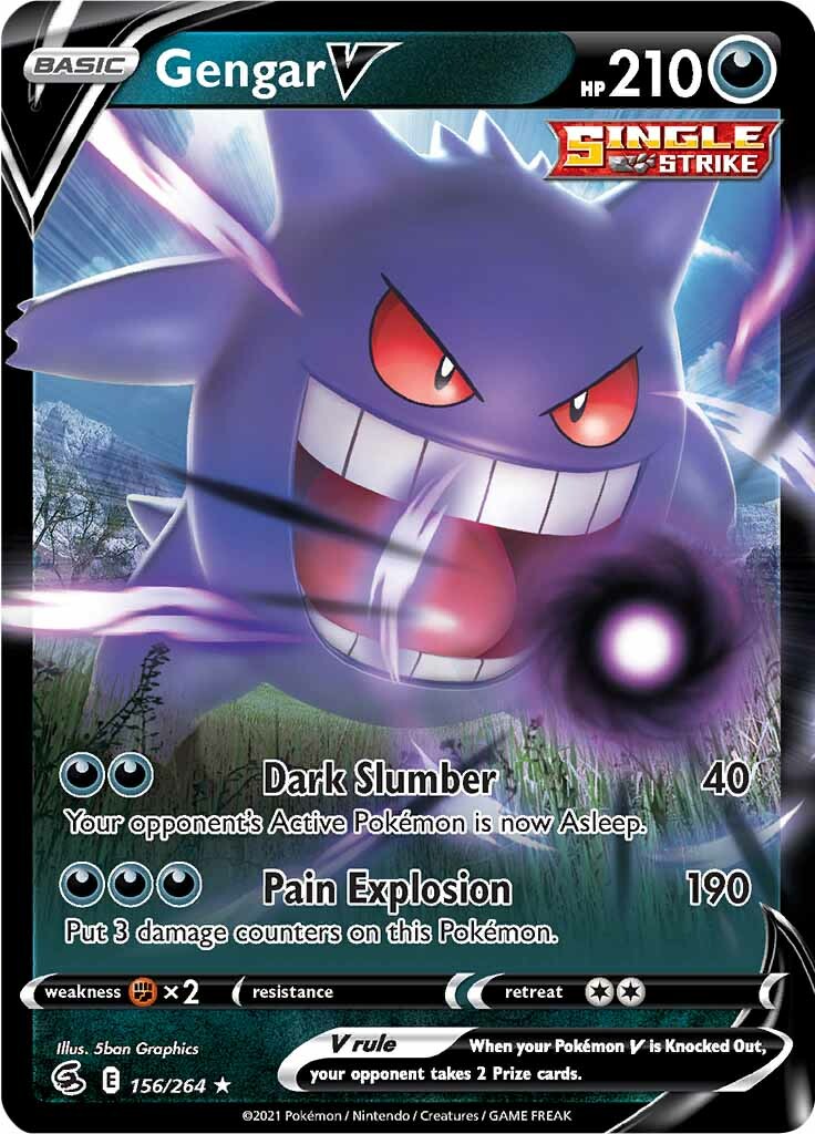 Gengar V (156/264) [Sword & Shield: Fusion Strike] | All Aboard Games