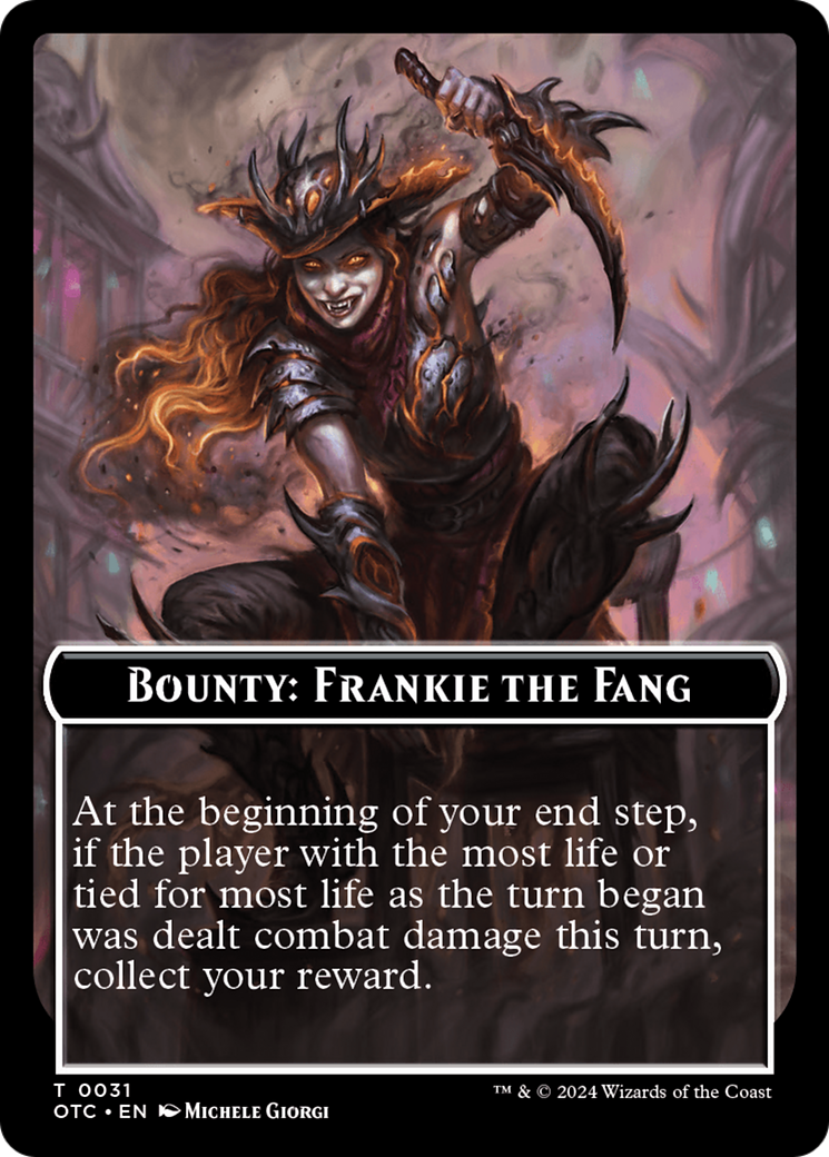 Bounty: Frankie the Fang // Bounty Rules Double-Sided Token [Outlaws of Thunder Junction Commander Tokens] | All Aboard Games