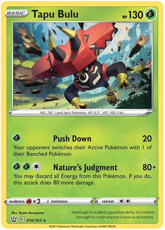 Tapu Bulu (016/163) (Theme Deck Exclusive) [Sword & Shield: Battle Styles] | All Aboard Games