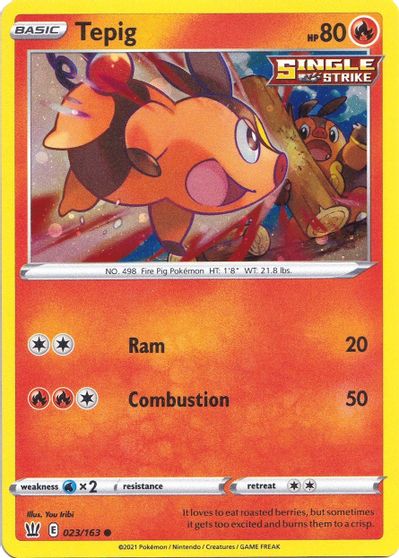 Tepig (023/163) (Cosmos Holo) [Sword & Shield: Battle Styles] | All Aboard Games