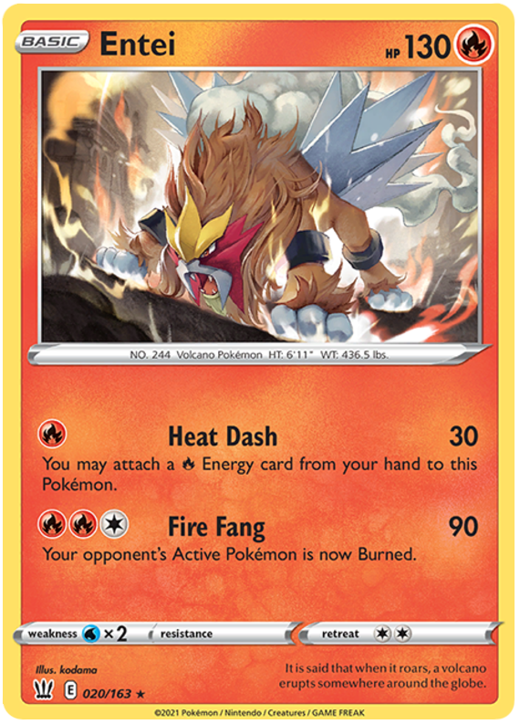 Entei (020/163) [Sword & Shield: Battle Styles] | All Aboard Games