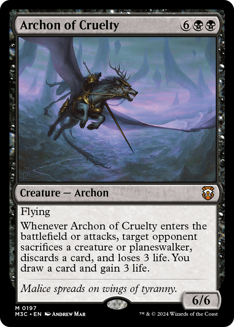 Archon of Cruelty (Ripple Foil) [Modern Horizons 3 Commander] | All Aboard Games