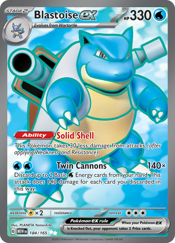 Blastoise ex (184/165) [Scarlet & Violet: 151] | All Aboard Games