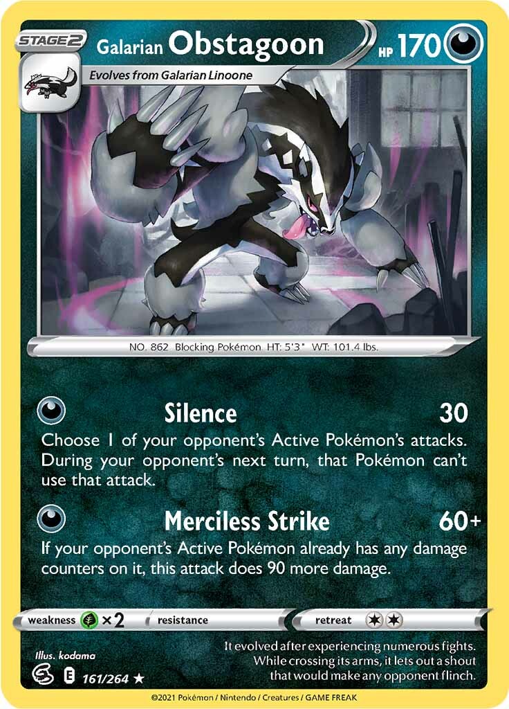 Galarian Obstagoon (161/264) [Sword & Shield: Fusion Strike] | All Aboard Games